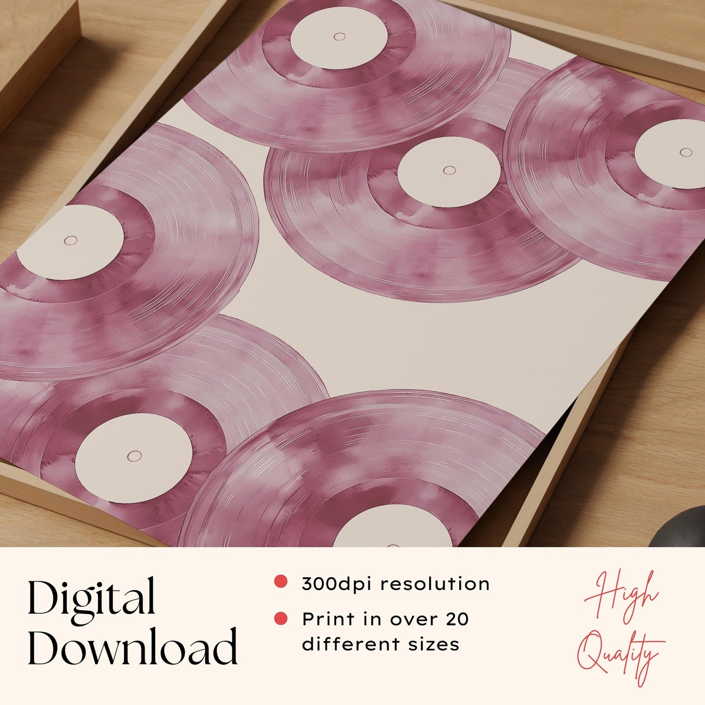 Pink Vinyl Record Art Print