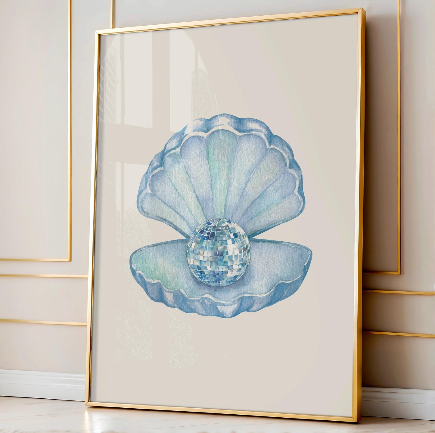 Clam Disco Ball Print
