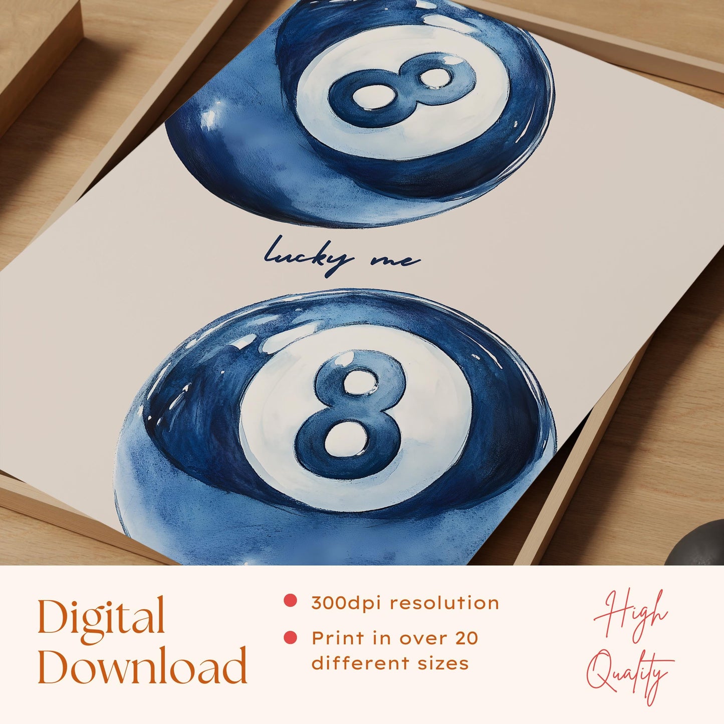 Blue 8 Ball Print