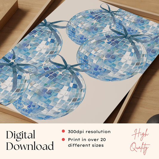 Blue Disco Ball Poster
