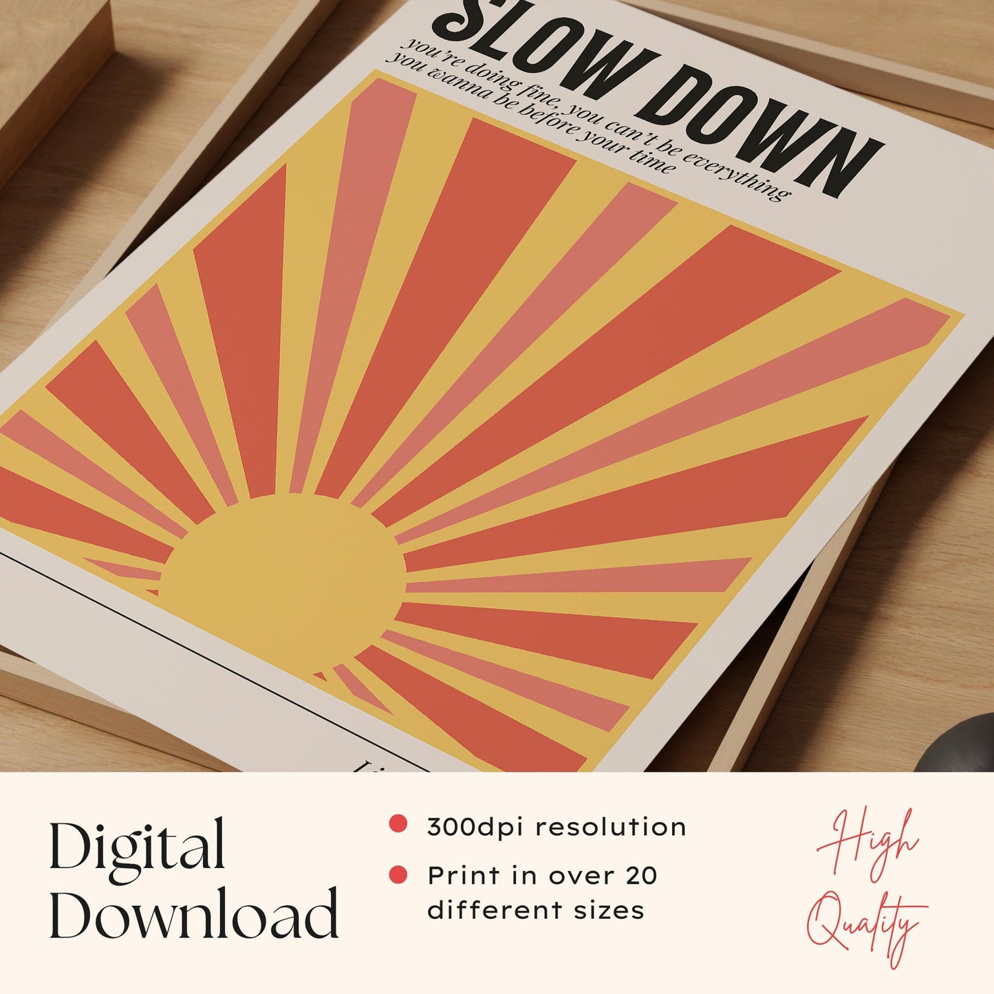 Slow Down Lyric Print