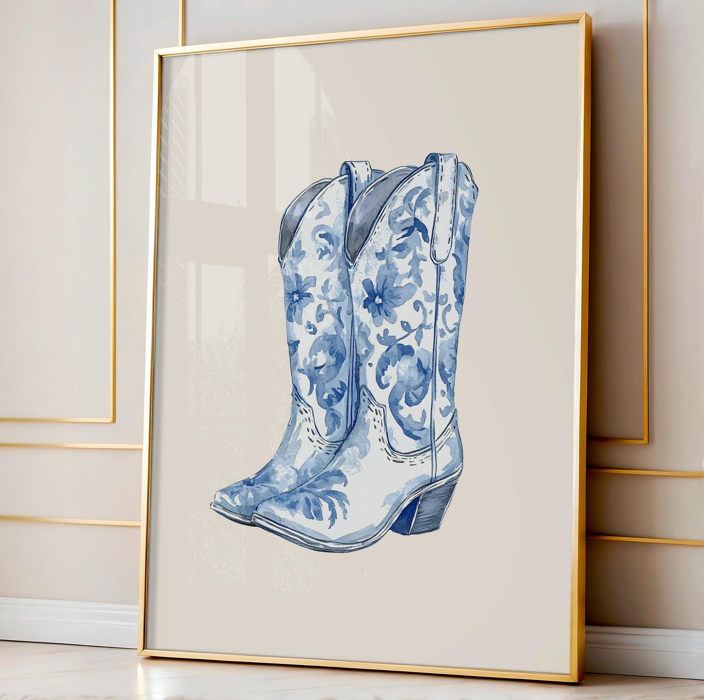 Chinoiserie Cowgirl Boot Print