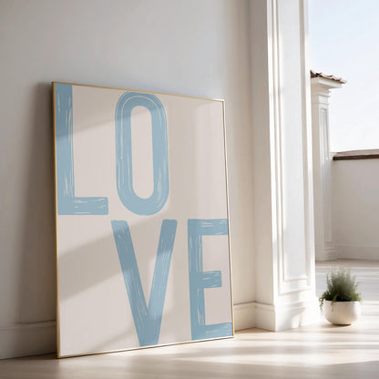 Blue Love Quote Print