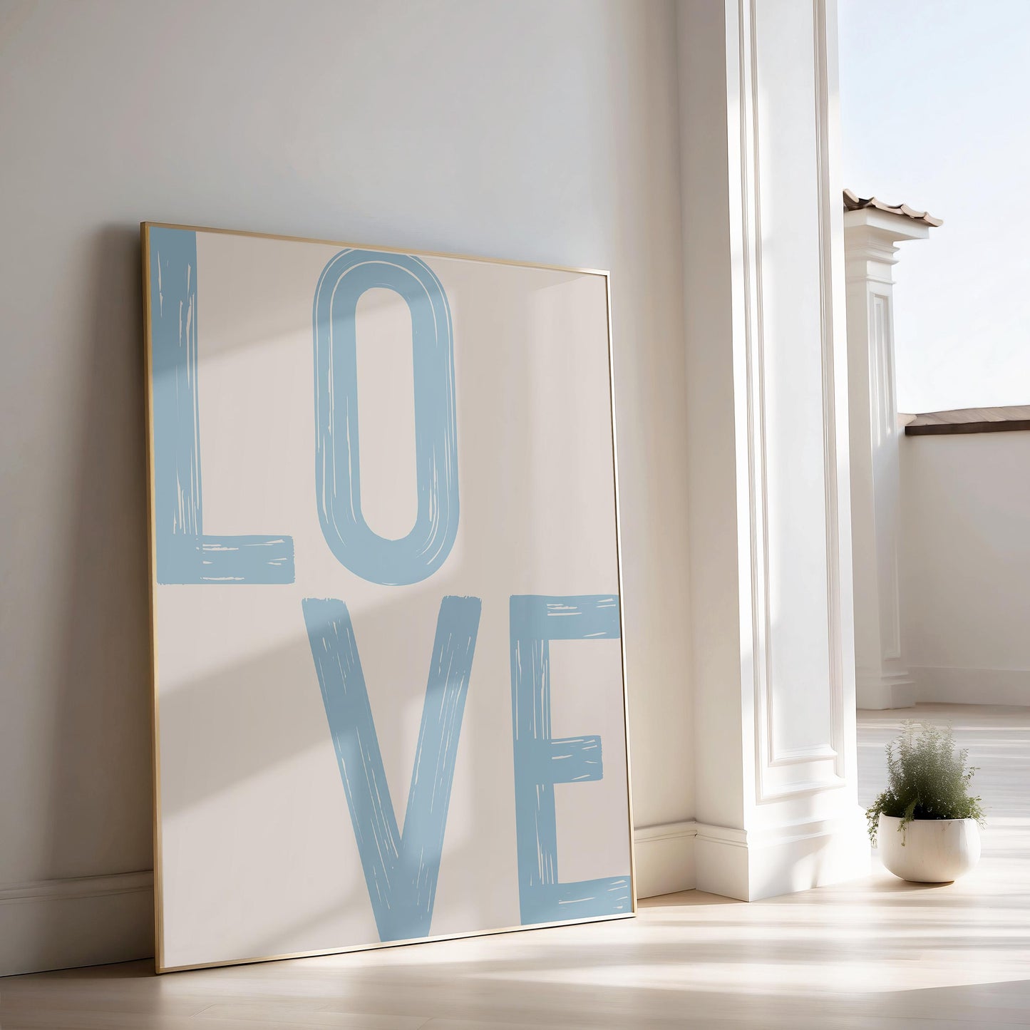 Blue Love Quote Print