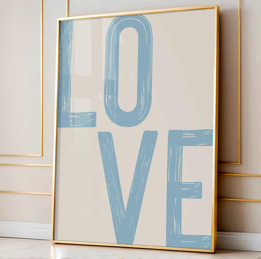 Blue Love Quote Print