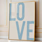 Blue Love Quote Print