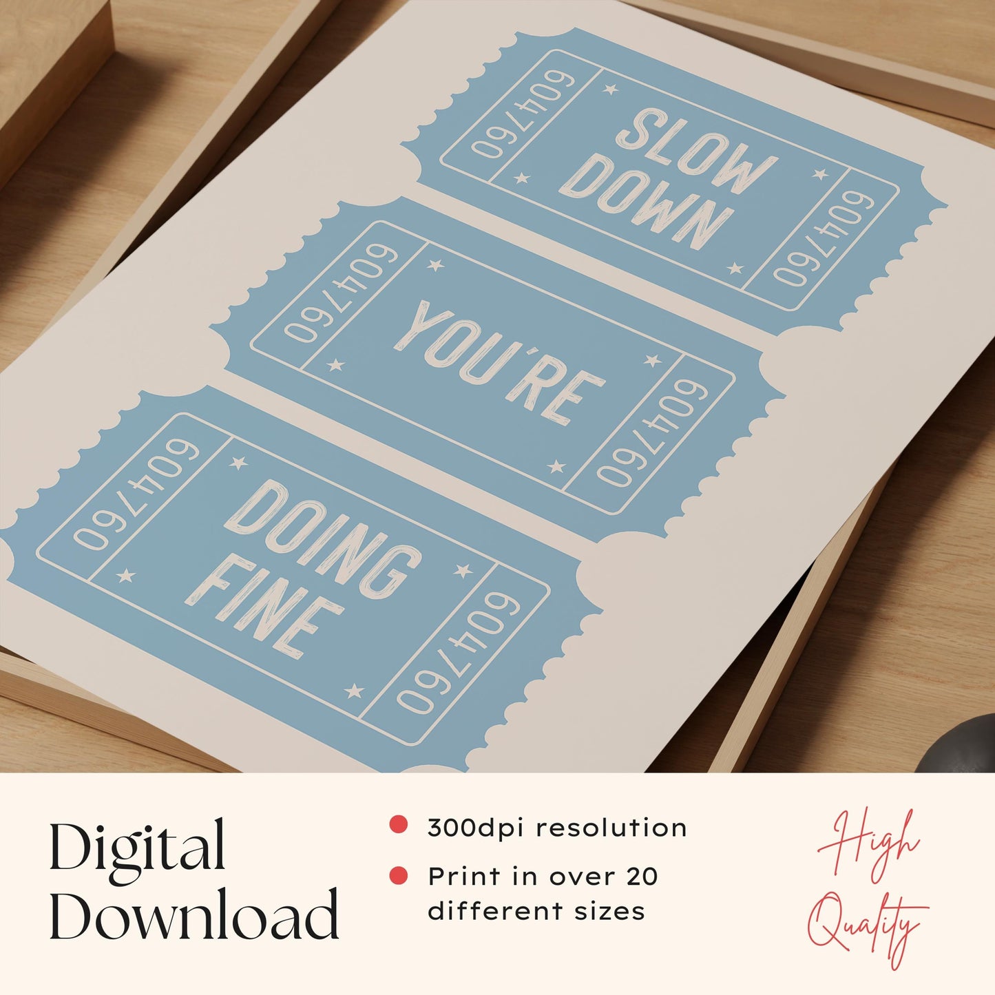 70s Slow Down Lyric Print