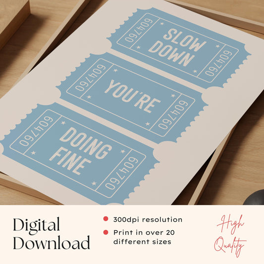 70s Slow Down Lyric Print