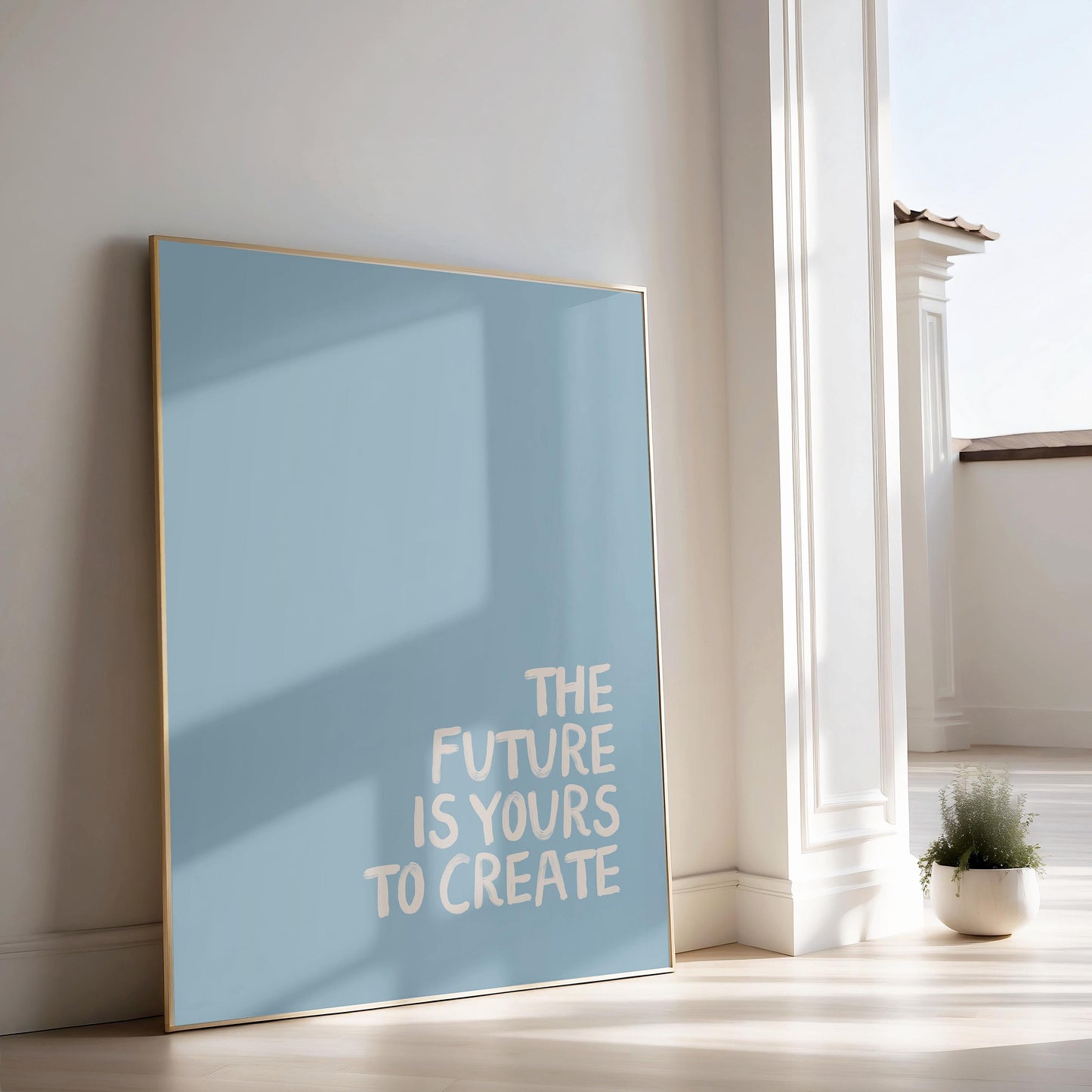Blue Inspirational Quote Print