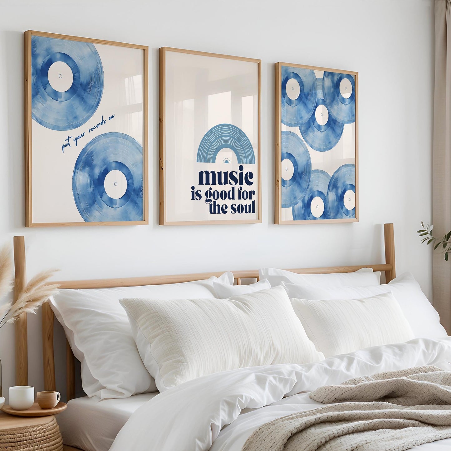 Music Vinyl Set Of 3 Prints