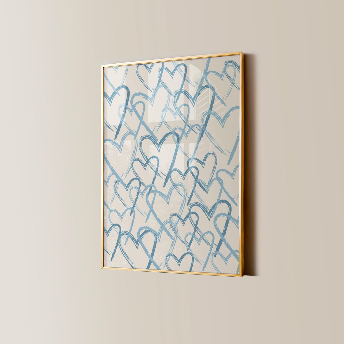 Blue Hearts Collage Print