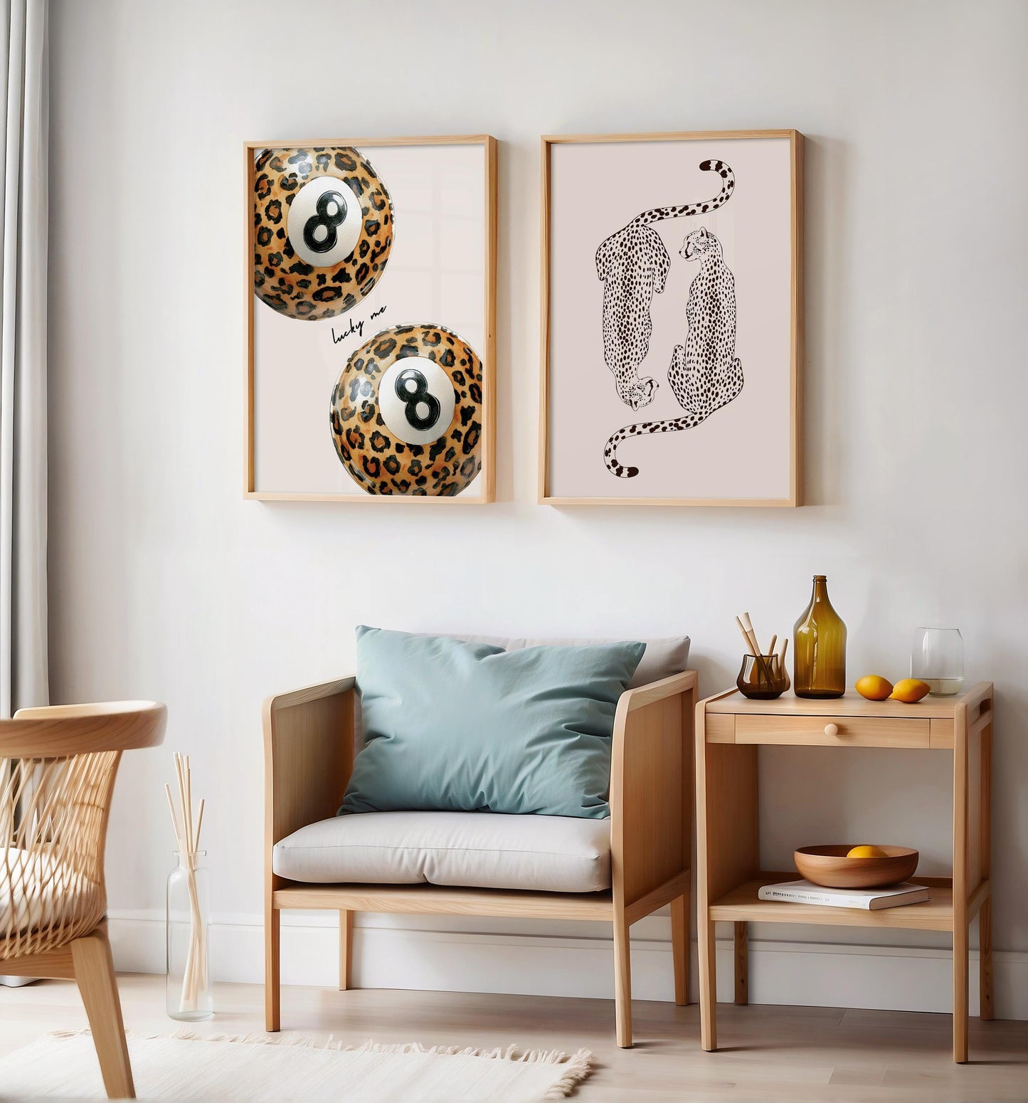 Leopard and 8 Ball Print Set