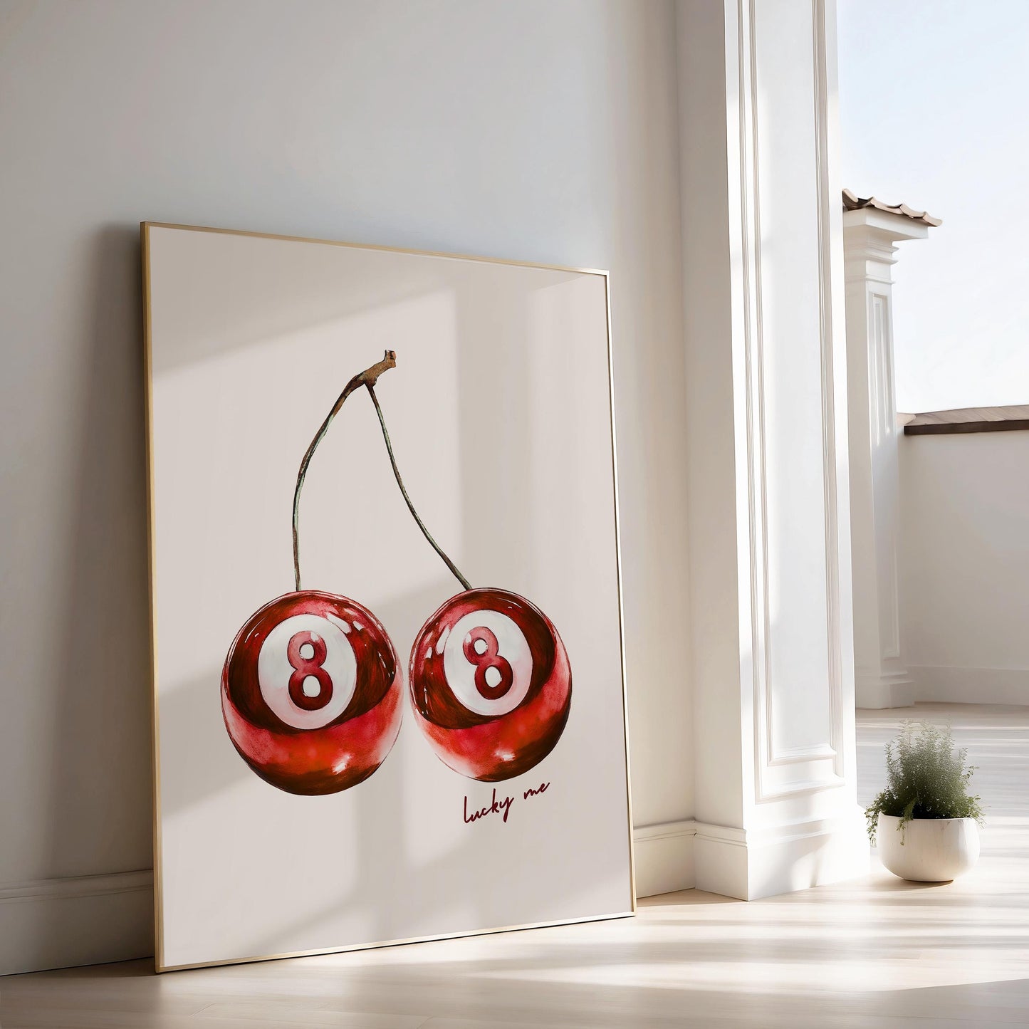 Pool Ball Cherry Print