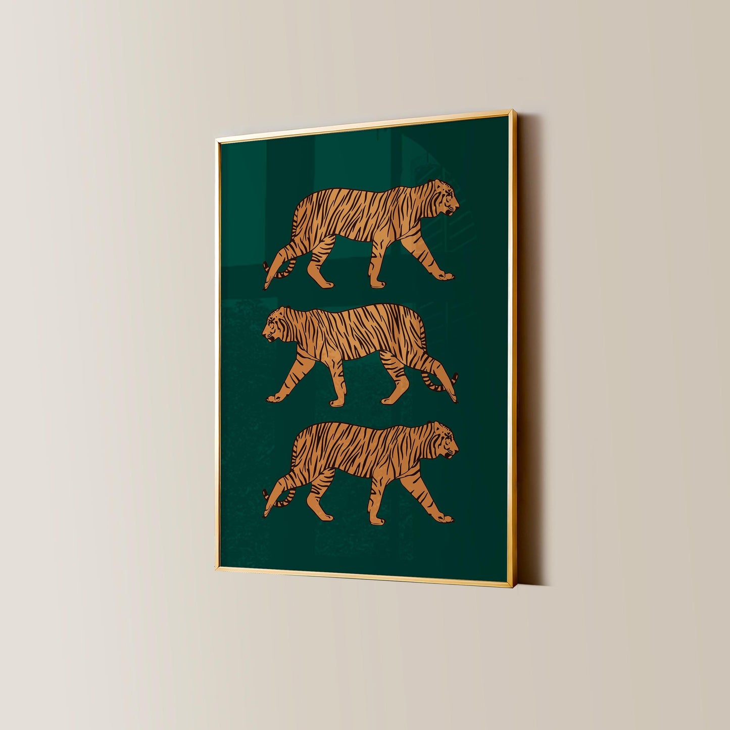 Emerald Green Tiger Print