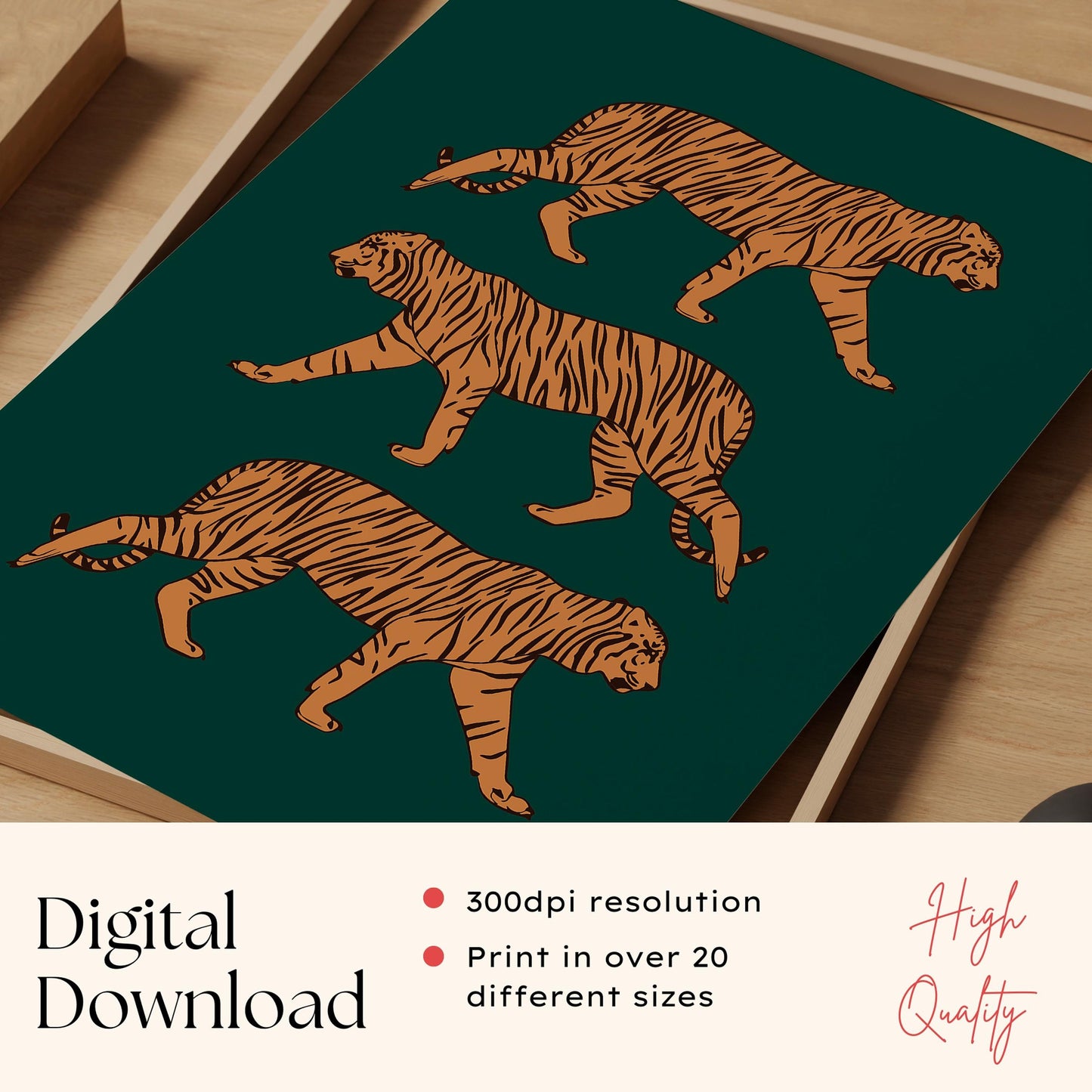 Emerald Green Tiger Print