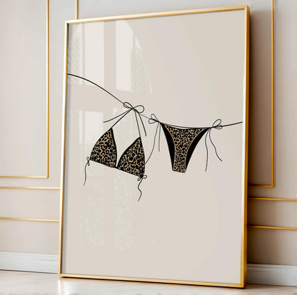 Leopard Bikini Line Art Print