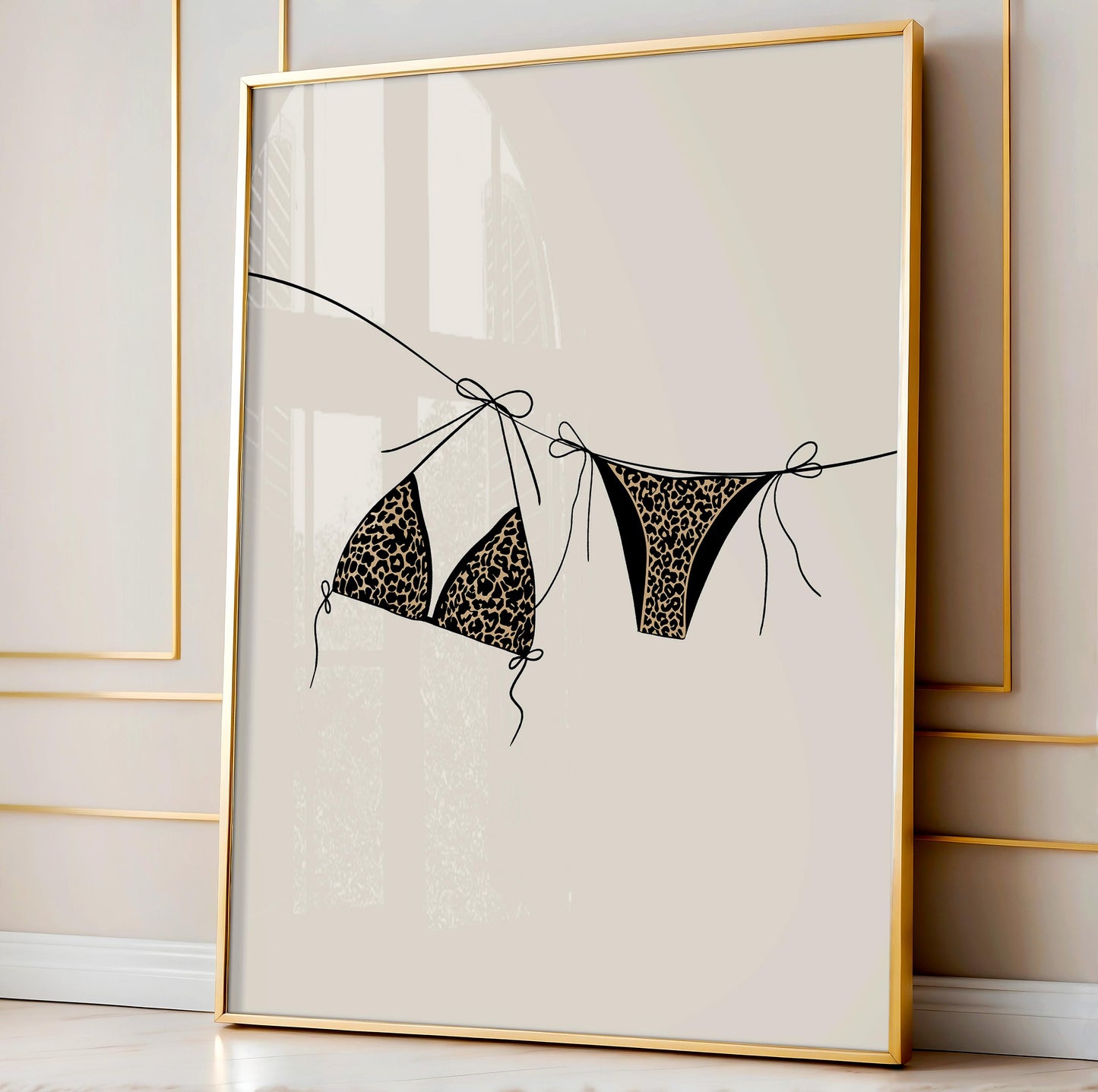 Leopard Bikini Line Art Print