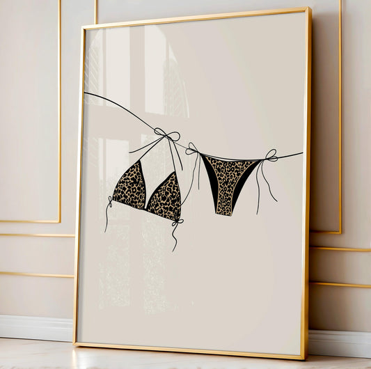 Leopard Bikini Line Art Print
