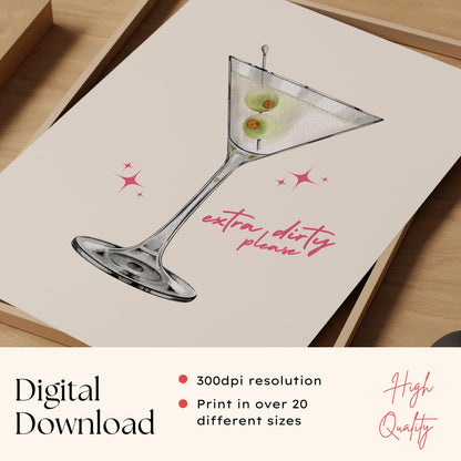 Extra Dirty Martini Print