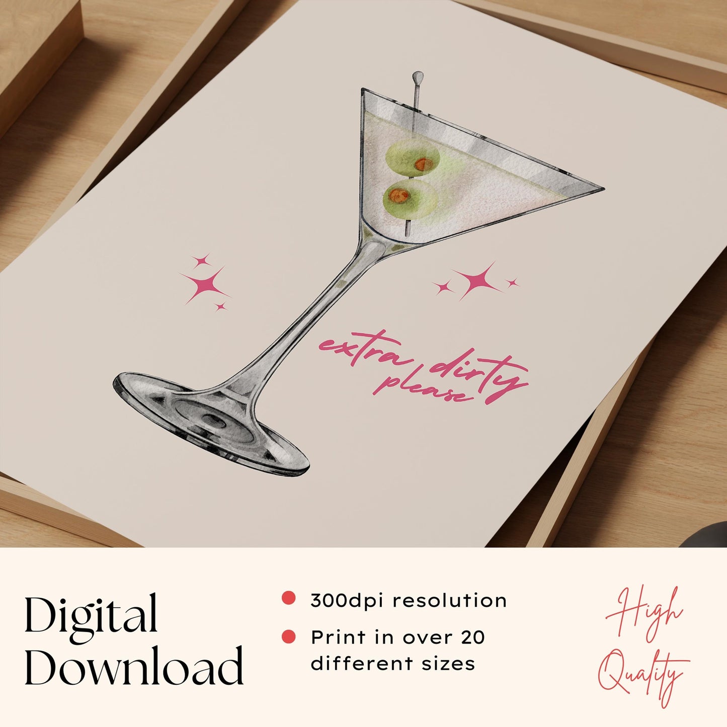 Extra Dirty Martini Print