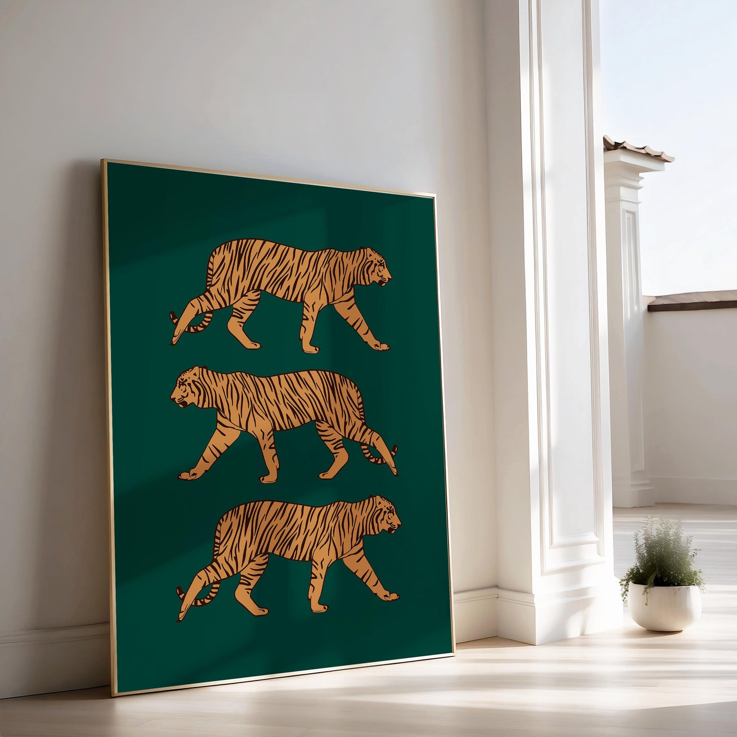 Emerald Green Tiger Print