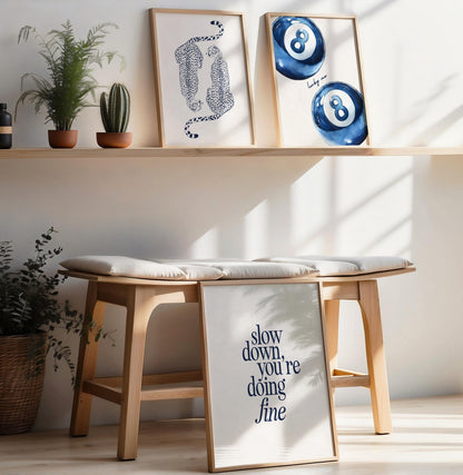 Navy Blue Set Of 3 Prints