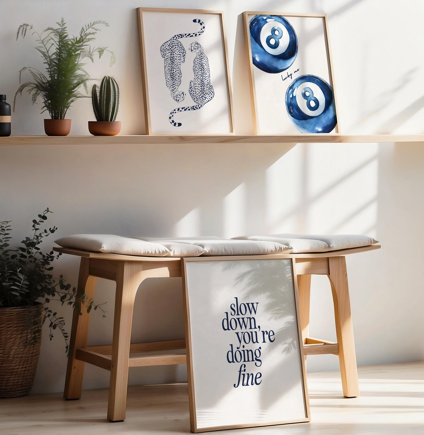 Navy Blue Set Of 3 Prints