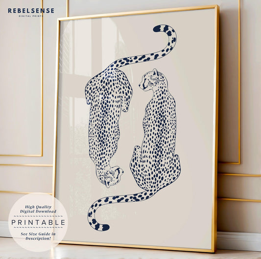 Navy Cheetah Print