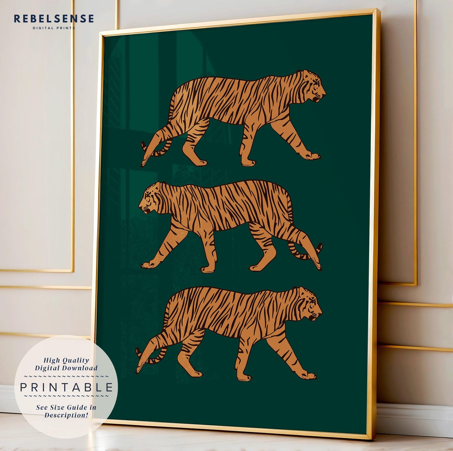 Emerald Green Tiger Print