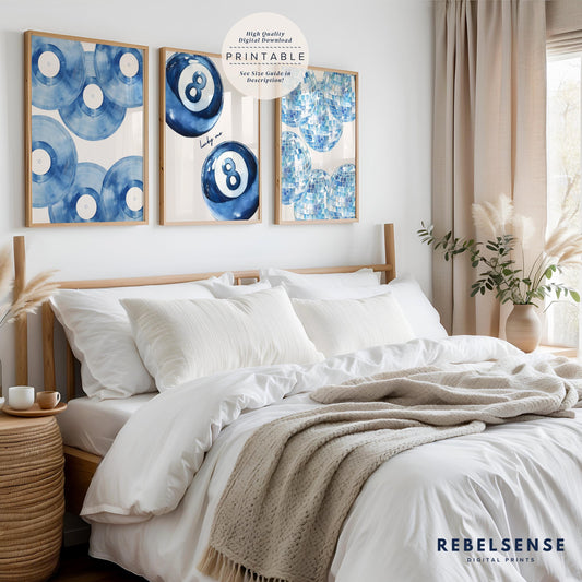 Blue Preppy Dorm Prints