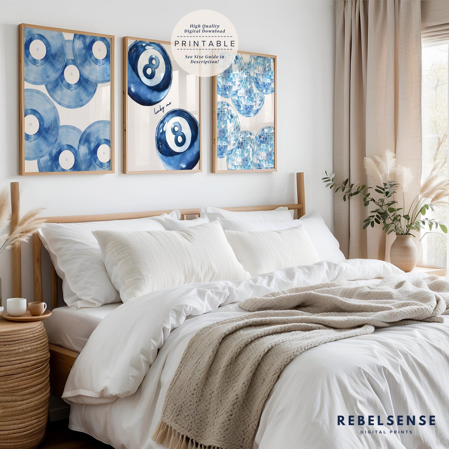 Blue Preppy Dorm Prints