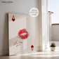 Red Lips Ace of Hearts Print