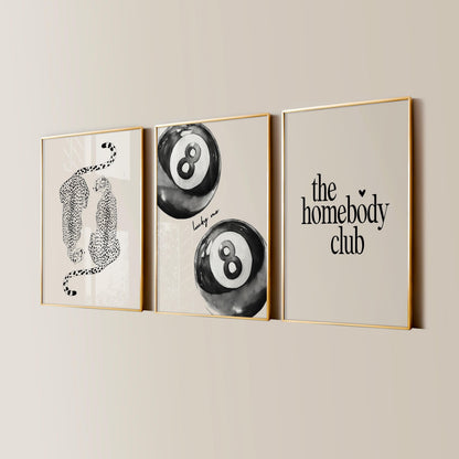 Black Leopard Set Of 3 Prints