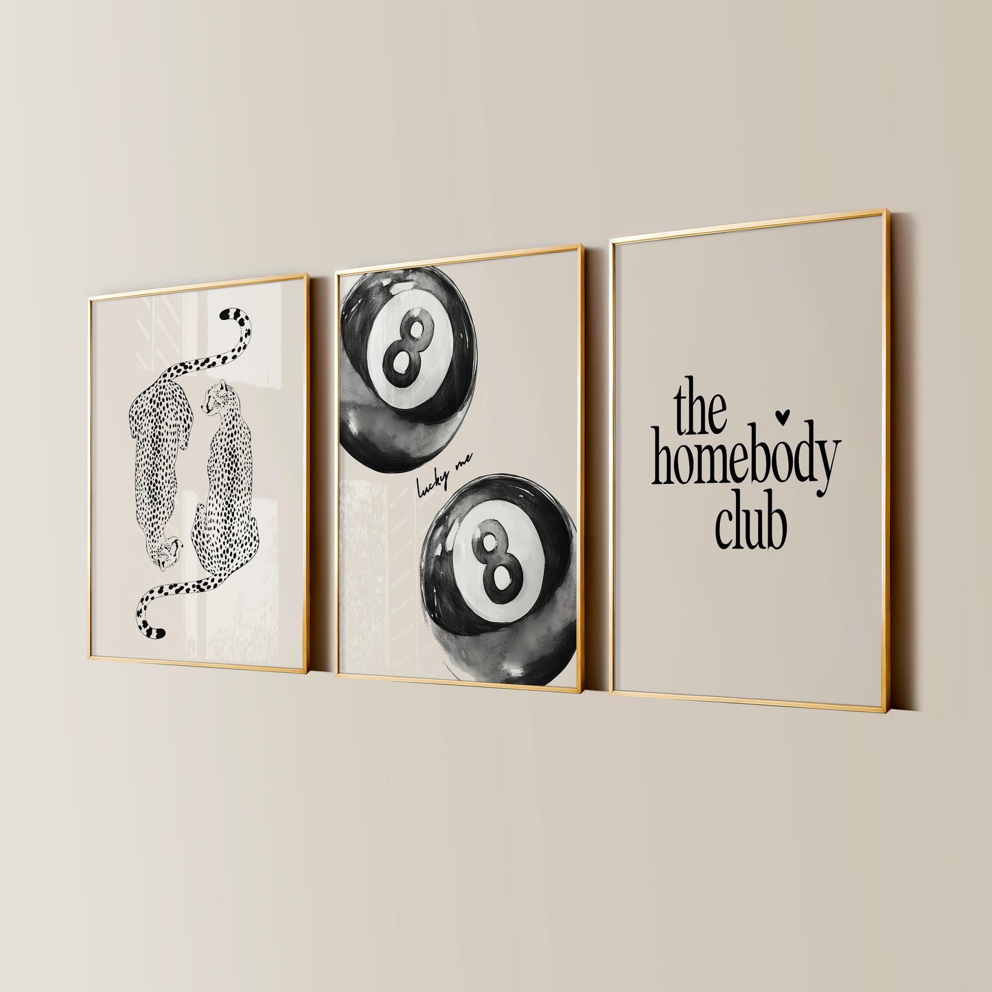Black Leopard Set Of 3 Prints