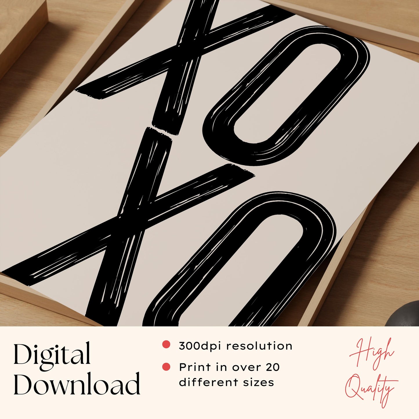 Black XOXO Print