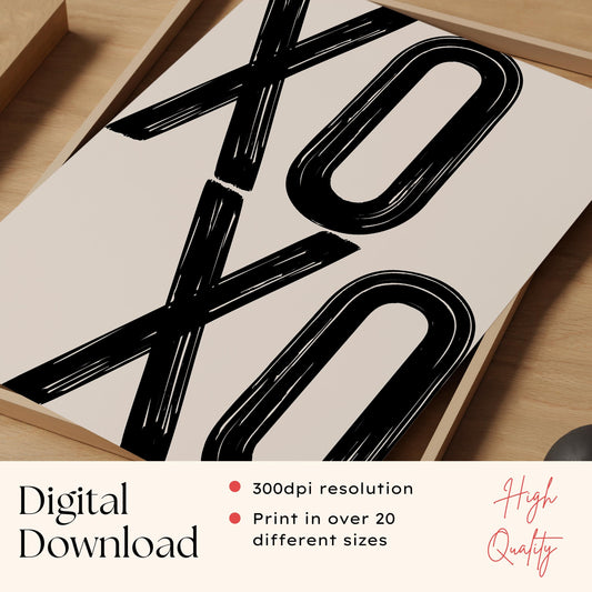 Black XOXO Print