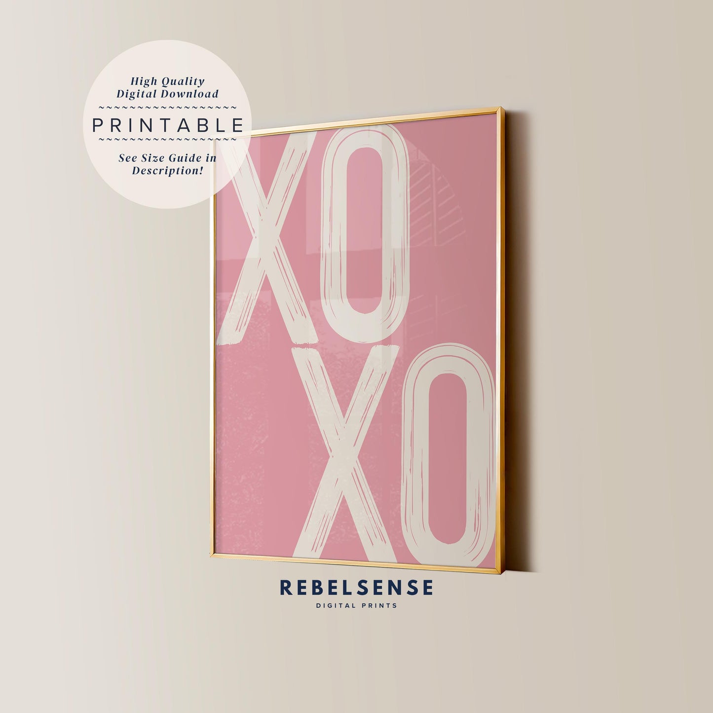 XOXO Quote Print Pink