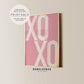 XOXO Quote Print Pink
