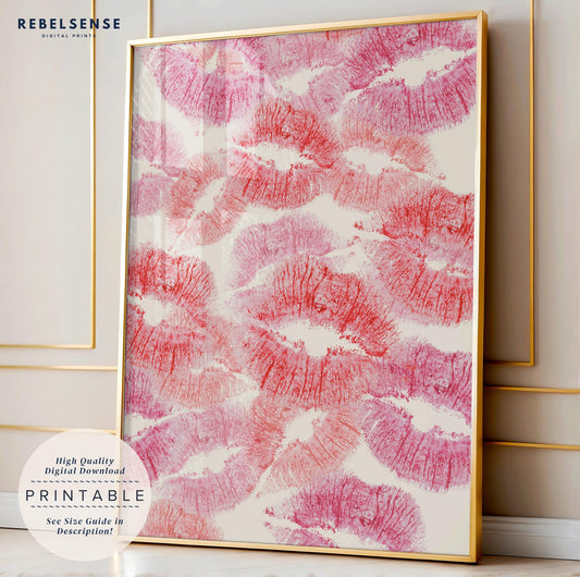 Pink Lips Kiss Print