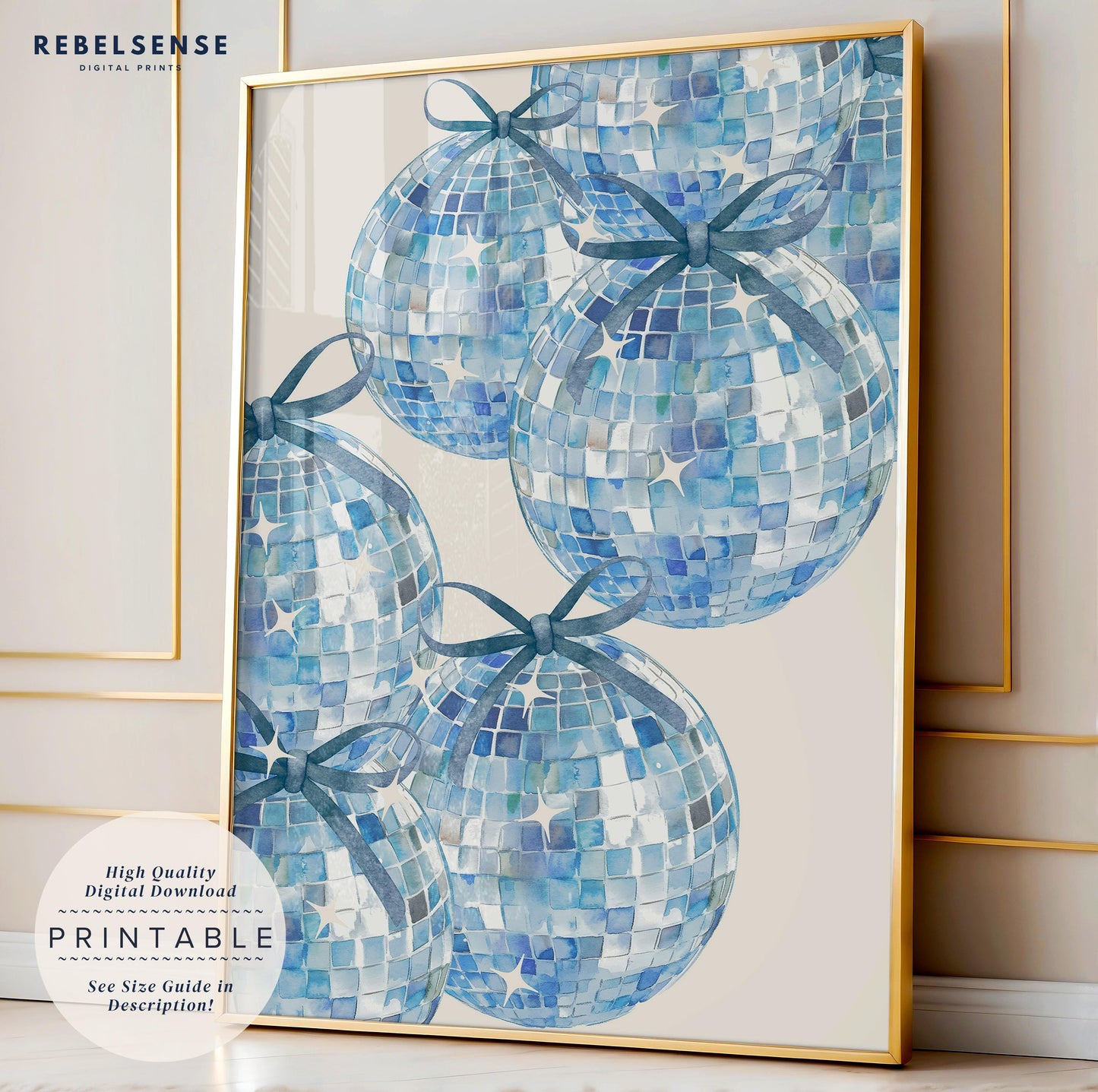 Blue Disco Ball Poster