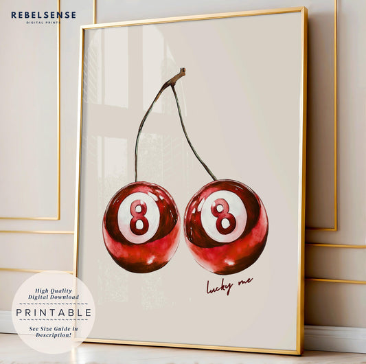 Pool Ball Cherry Print