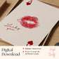 Red Lips Ace of Hearts Print