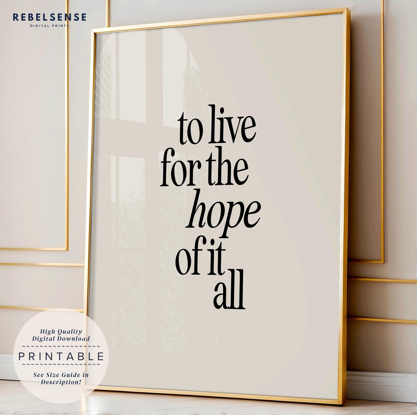 Hope of It All Song Lyric Print