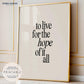 Hope of It All Song Lyric Print