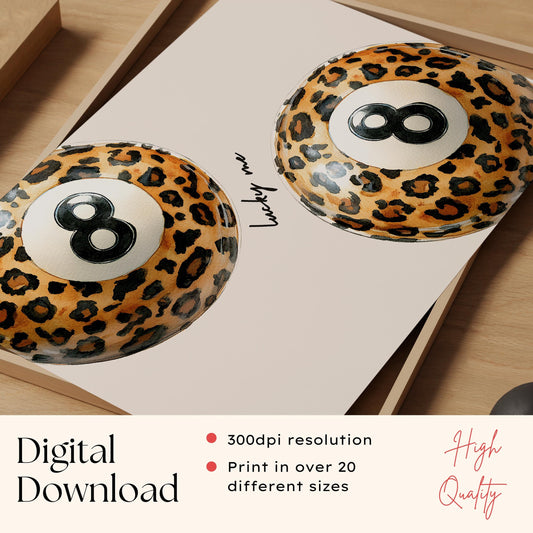 Leopard 8 Pool Ball Print