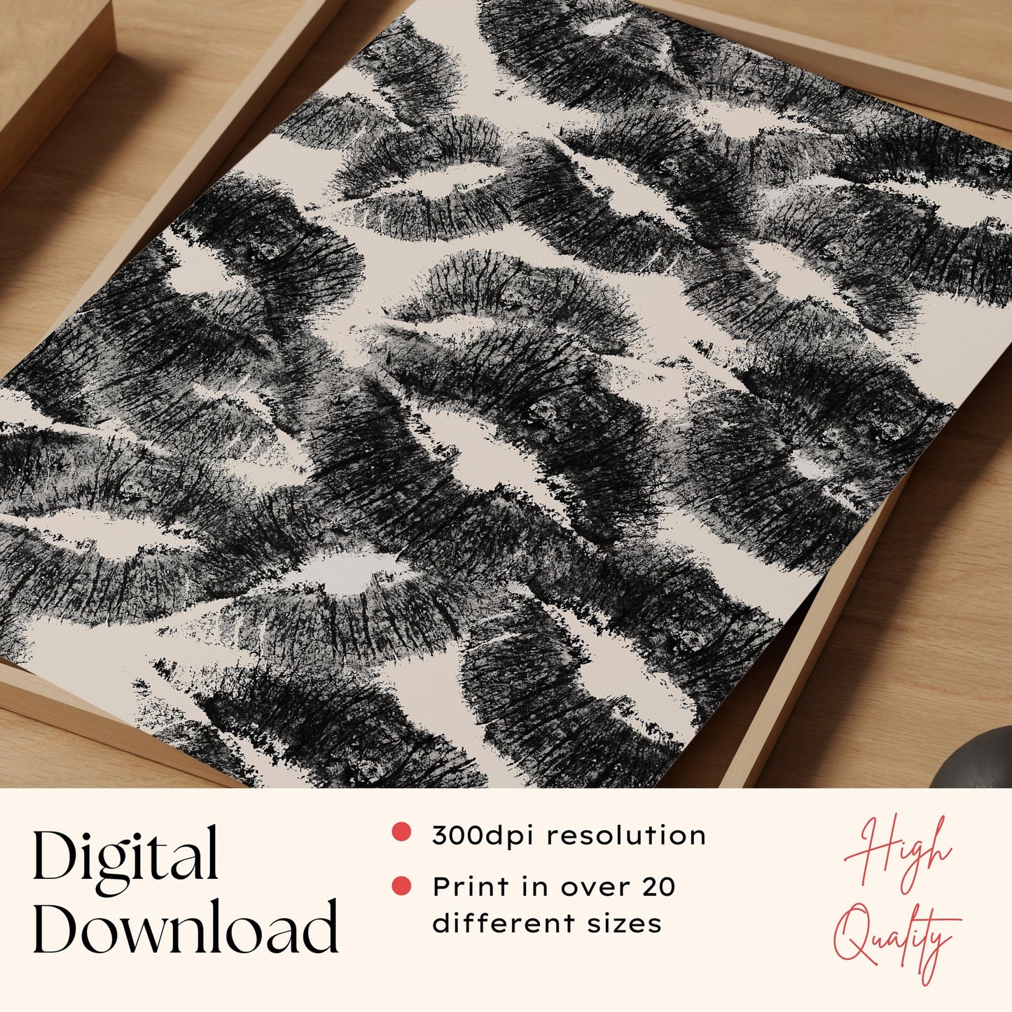 Black Lipstick Print