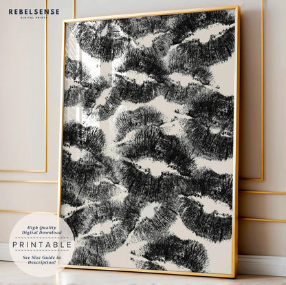 Black Lipstick Print