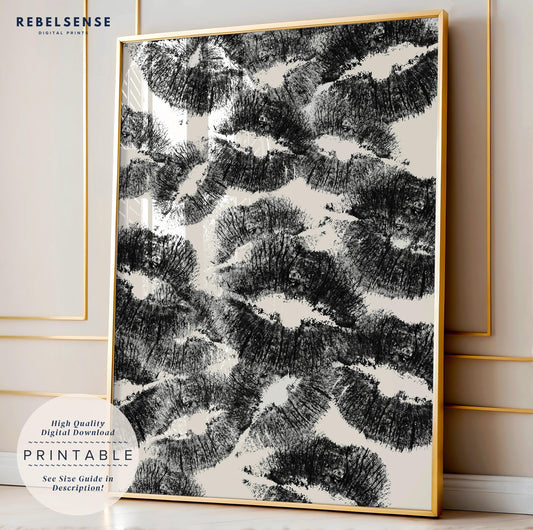 Black Lipstick Print