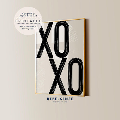Black XOXO Print
