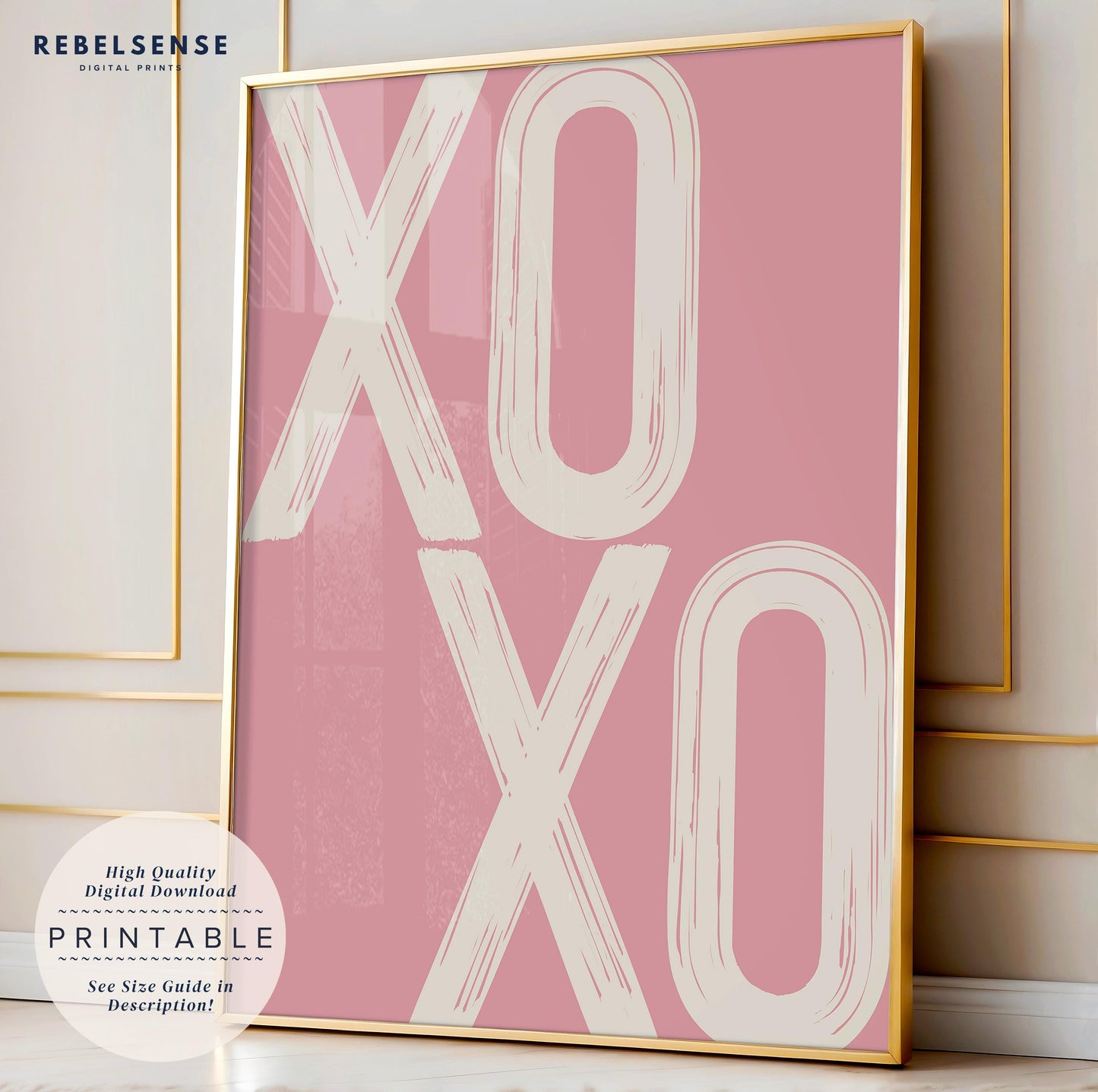 XOXO Quote Print Pink